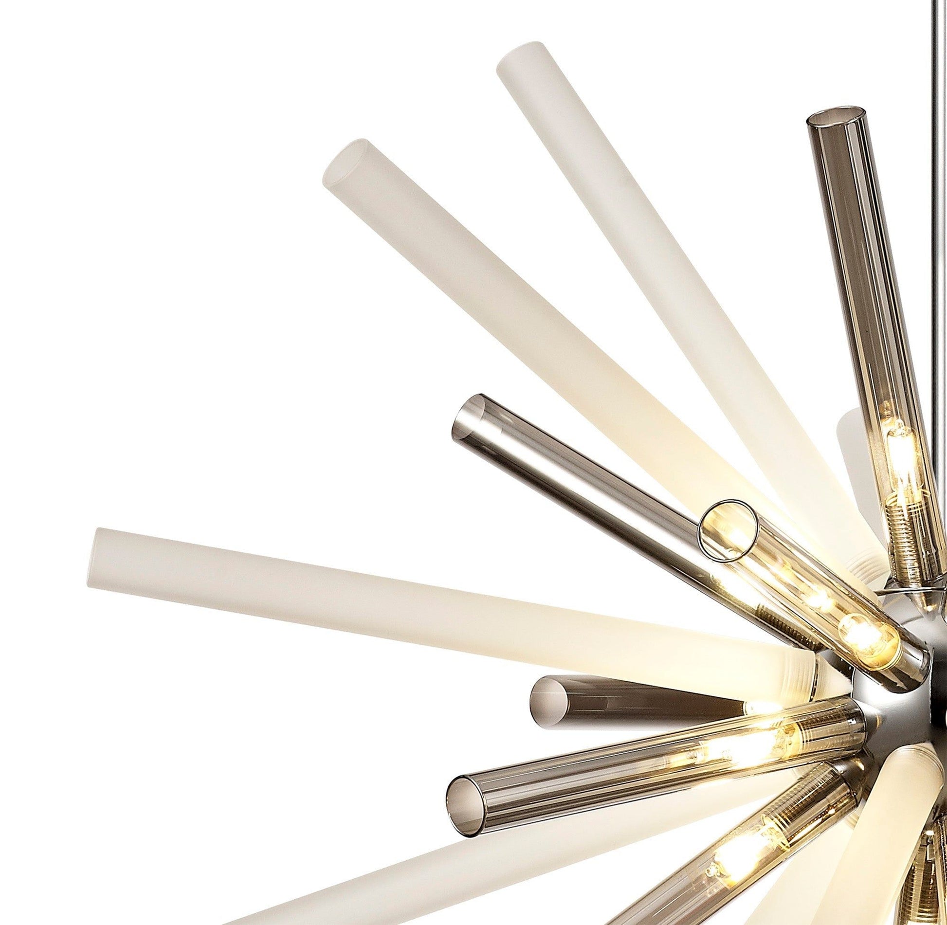 Sonta Pendant 16 Light G9, Amber & Champagne/Polished Chrome