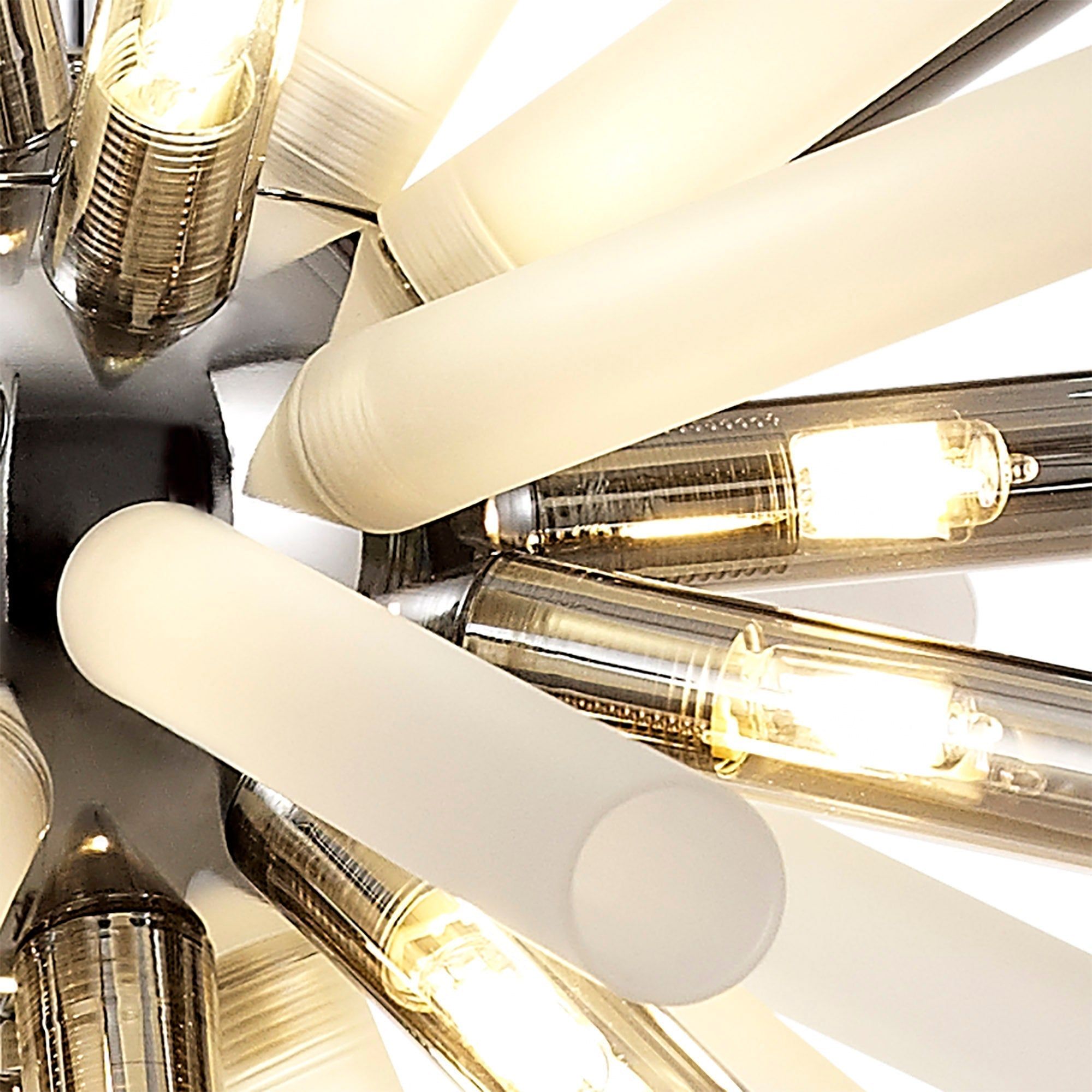 Sonta Pendant 16 Light G9, Amber & Champagne/Polished Chrome