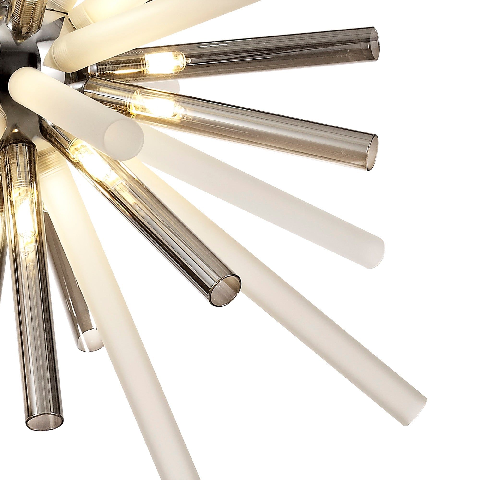 Sonta Pendant 16 Light G9, Amber & Champagne/Polished Chrome
