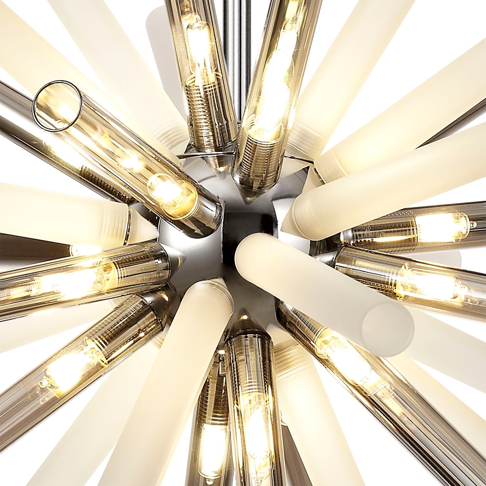 Sonta Pendant 16 Light G9, Amber & Champagne/Polished Chrome