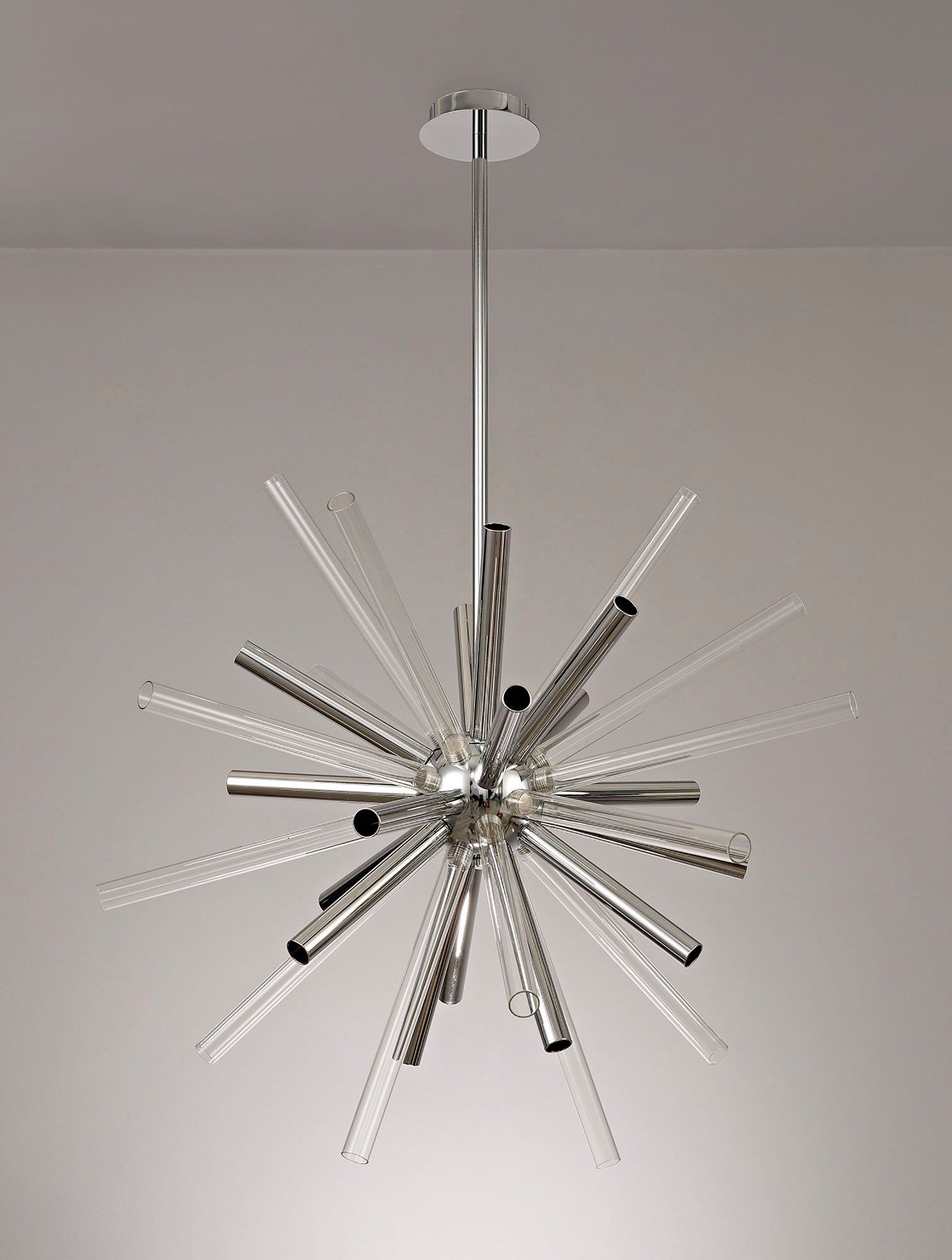 Sonta Pendant 16 Light G9, Amber & Champagne/Polished Chrome