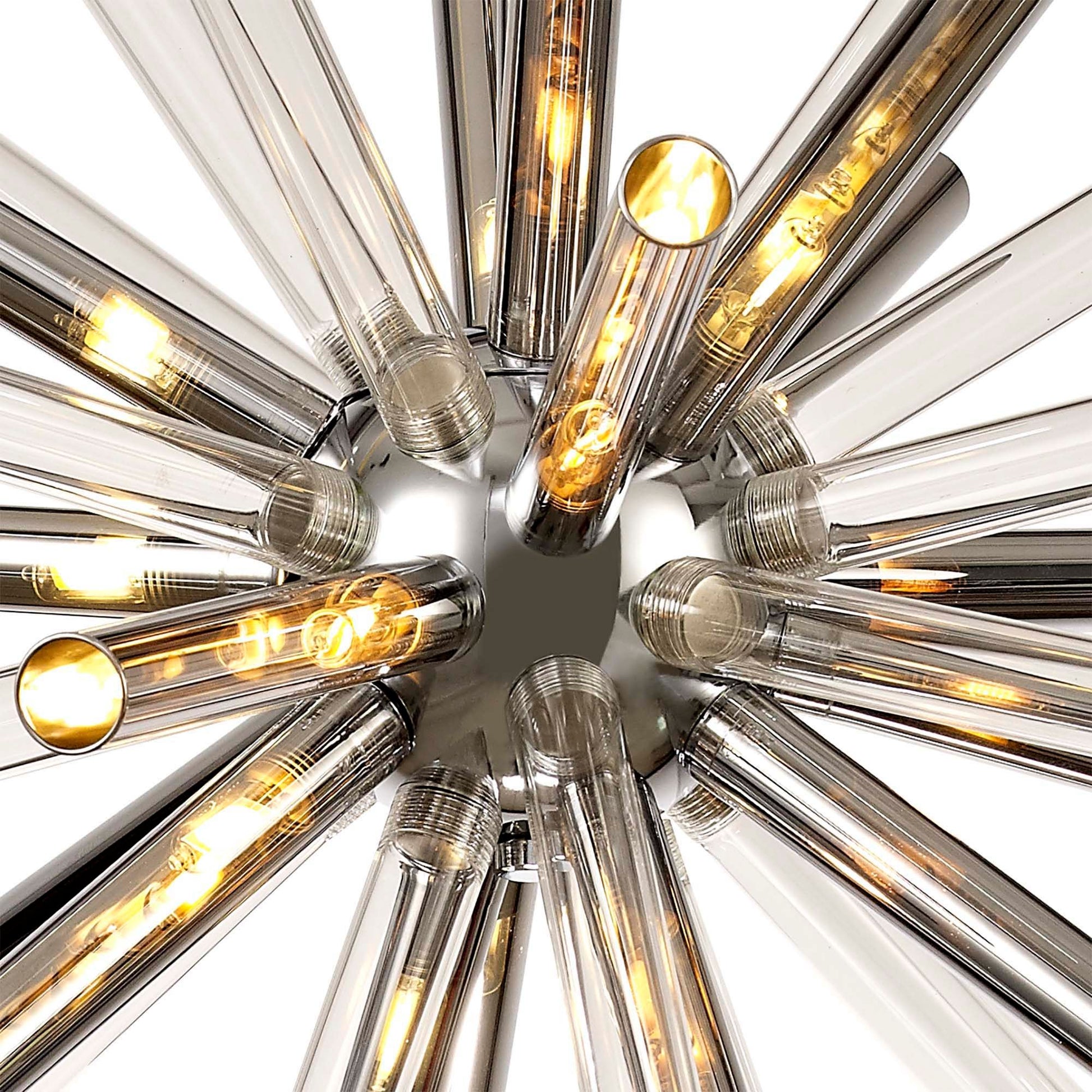 Sonta Pendant 16 Light G9, Amber & Champagne/Polished Chrome