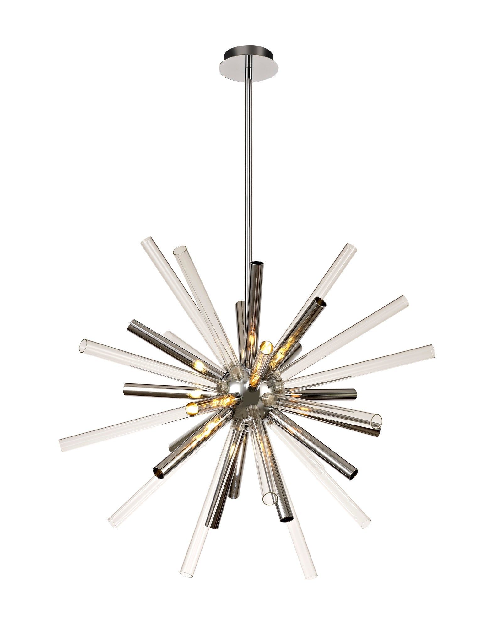 Sonta Pendant 16 Light G9, Amber & Champagne/Polished Chrome