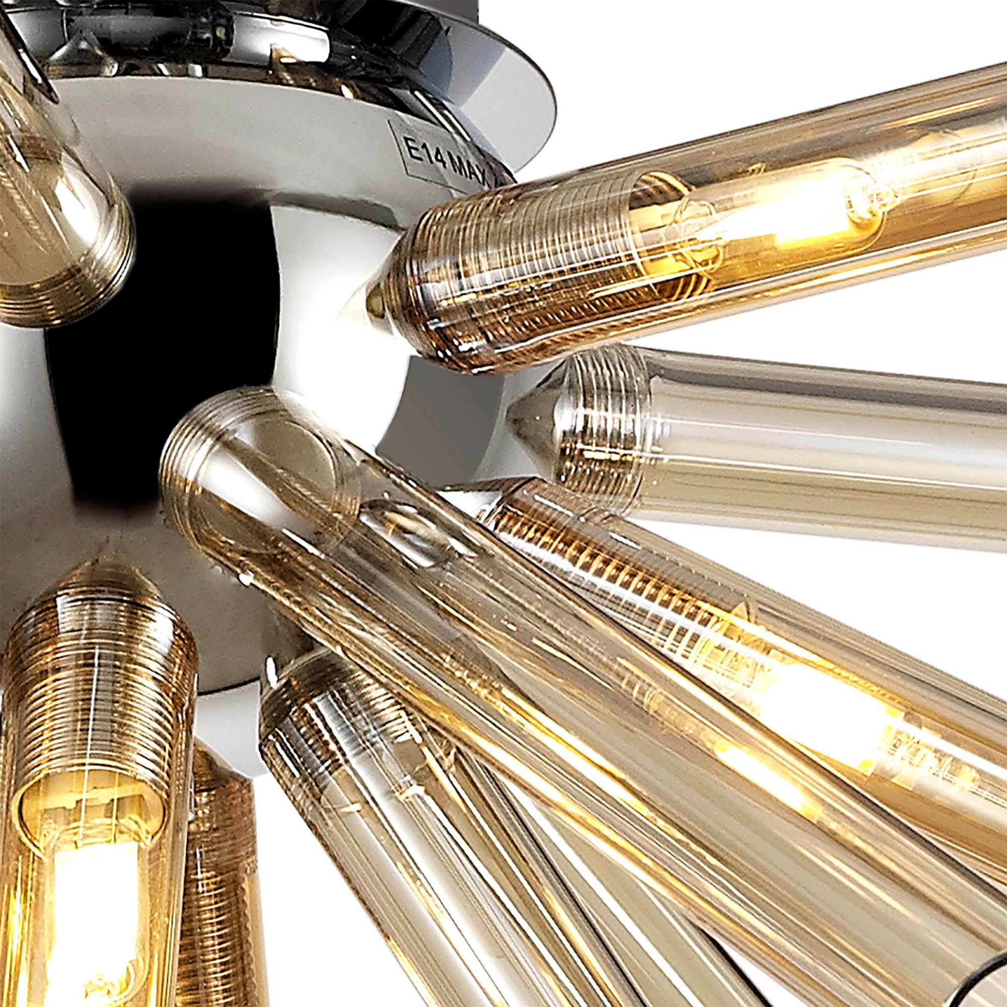 Sonta Semi-Flush 8 Light G9, Clear & Chrome/Smoked & Frosted/Amber & Champagne/Polished Chrome
