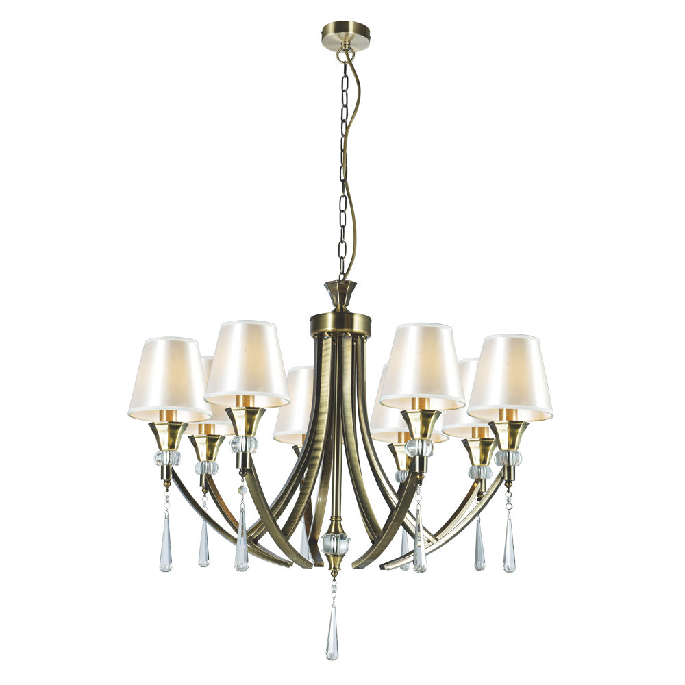 Sophia 8 Light Crystal Ceiling Light - Antique Satin