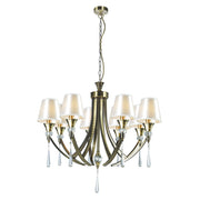 Sophia 8 Light Crystal Ceiling Light - Antique Satin