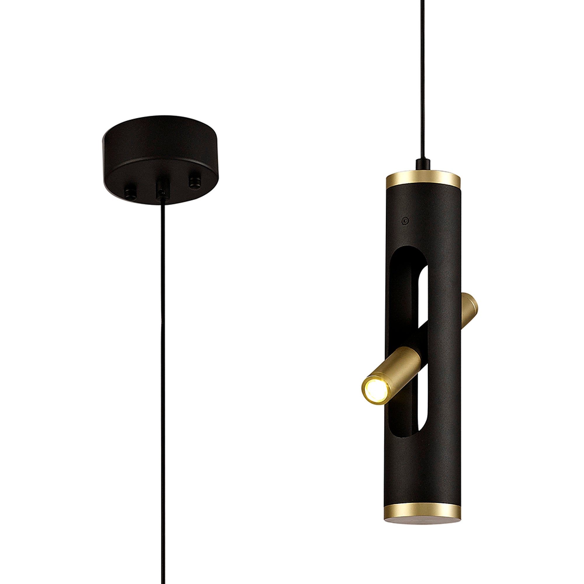 Sovera Pendant, 2 x 2W LED, 3000K, 560lm, Sand Black/Gold, 3yrs Warranty