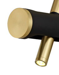 Sovera Switched Wall Light, 2 x 2W LED, 3000K, 560lm, Sand Black/Gold, 3yrs Warranty