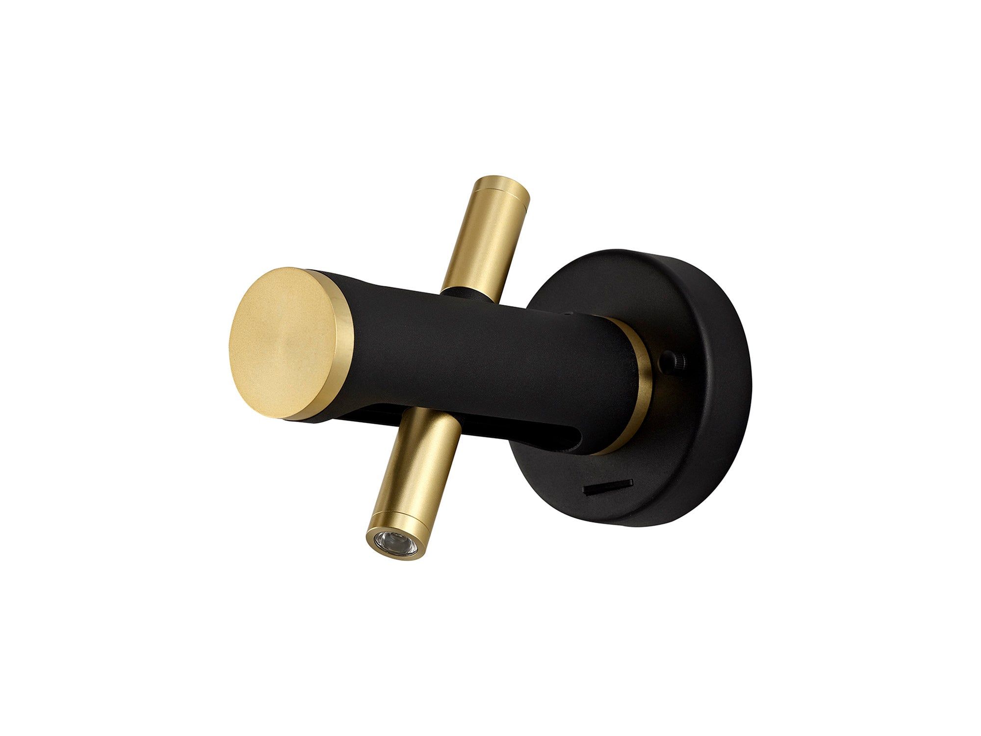 Sovera Switched Wall Light, 2 x 2W LED, 3000K, 560lm, Sand Black/Gold, 3yrs Warranty