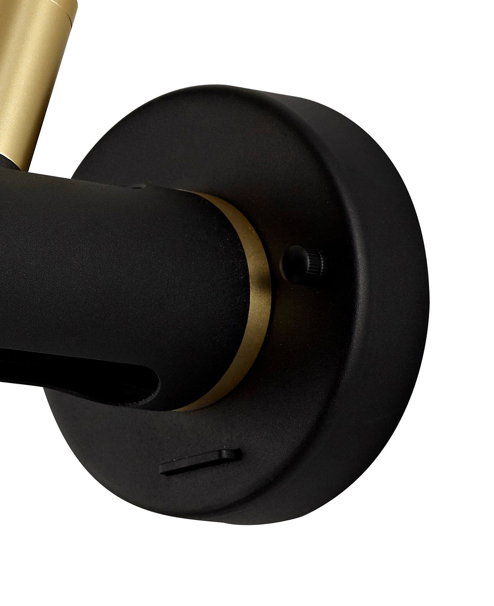 Sovera Switched Wall Light, 2 x 2W LED, 3000K, 560lm, Sand Black/Gold, 3yrs Warranty