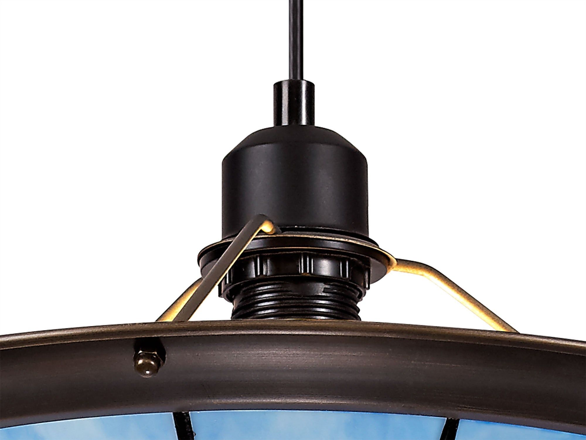 Spectra 1 Light Pendant E27 With 35cm Tiffany Shade, Beige, Green, Grey, Red, Rich, Blue