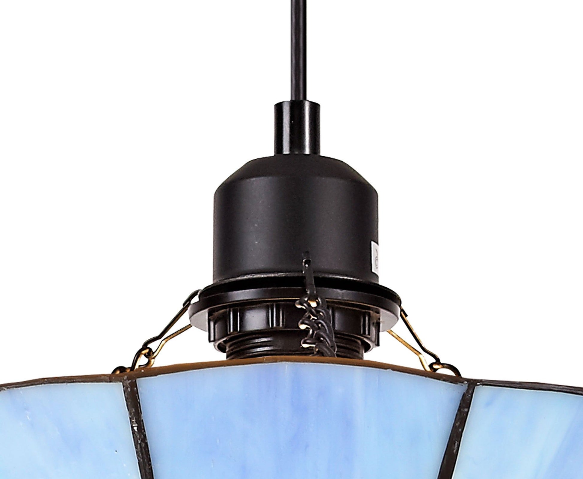 Spectra 1 Light Pendant E27 With 35cm Tiffany Shade, Beige, Green, Grey, Red, Rich, Blue