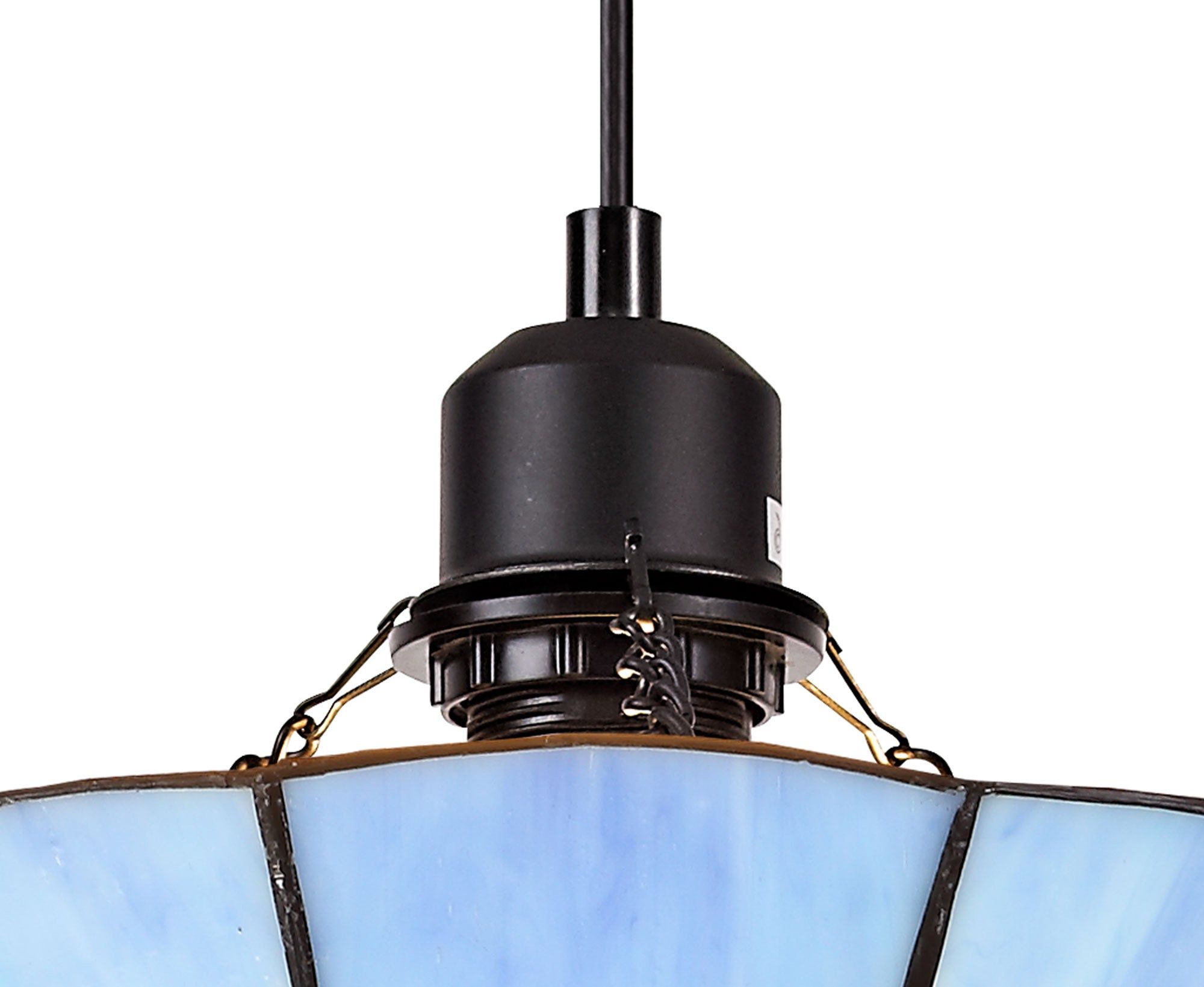 Spectra 1 Light Pendant E27 With 35cm Tiffany Shade, Beige, Green, Grey, Red, Rich, Blue