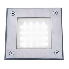 STAINLESS STEEL IP68 16 LED RECESSED SQUARE WALKOVER WITH WHITE LED LIGHT - Cusack Lighting