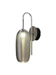 Stardust Switched Wall Lamp, 1 x 6W LED, 4000K, 720lm, Polished Chrome/Black With Champagne Glass, 3yrs Warranty