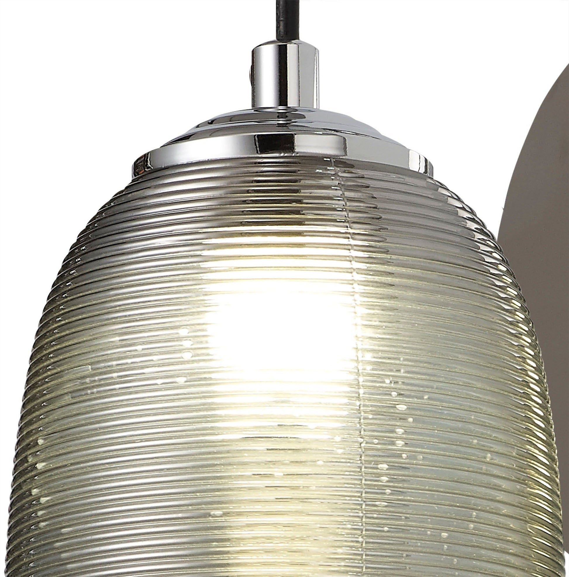 Stardust Switched Wall Lamp, 1 x 6W LED, 4000K, 720lm, Polished Chrome/Black With Champagne Glass, 3yrs Warranty