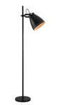 Stoke Adjustable Floor Lamp, 1 x E27, Matt Black/Antique Brass/Khaki