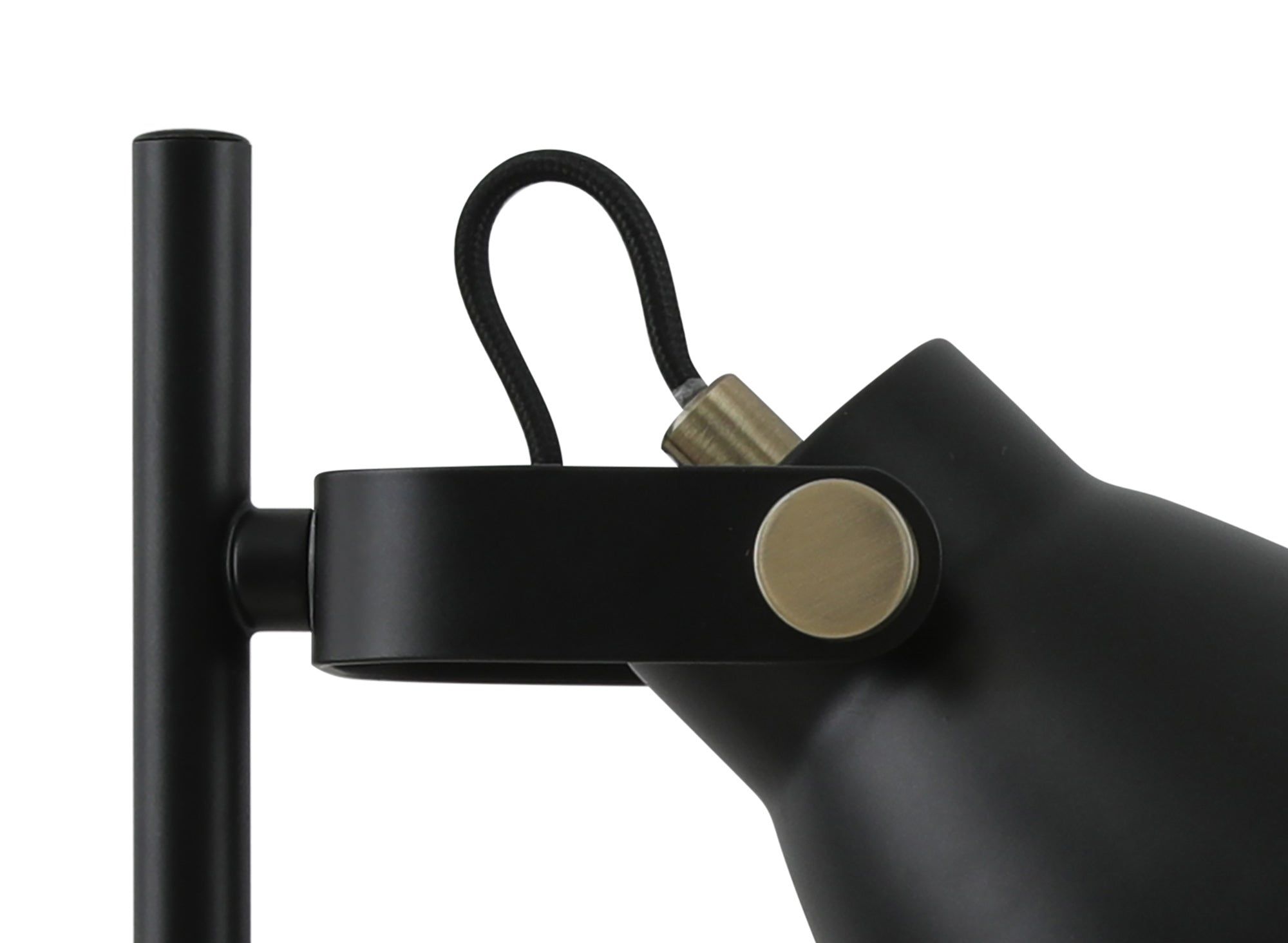 Stoke Adjustable Table Lamp, 1 x E27, Matt Black/Antique Brass/Khaki