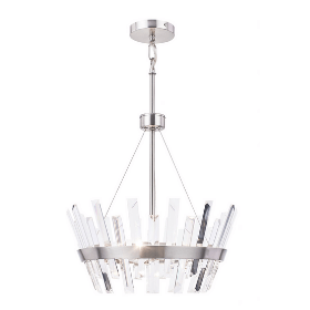 Strata 3 Light Crystal Pendant Satin Chrome - Cusack Lighting