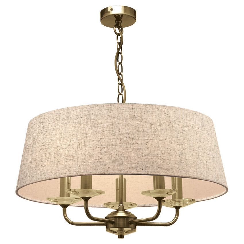 Stylo 5Lt Centre Ceiling Light - Antique Brass Finish