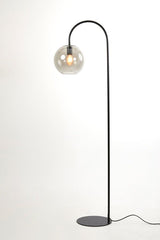 Subar Floor Lamp - Matt Black & Smoked Glass Finish