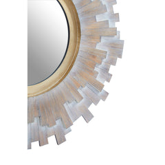 Sunburst Multilevels Wooden Wall Mirror