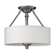 Sussex 3Lt Semi Flush Ceiling Light - Brushed Nickel Finish