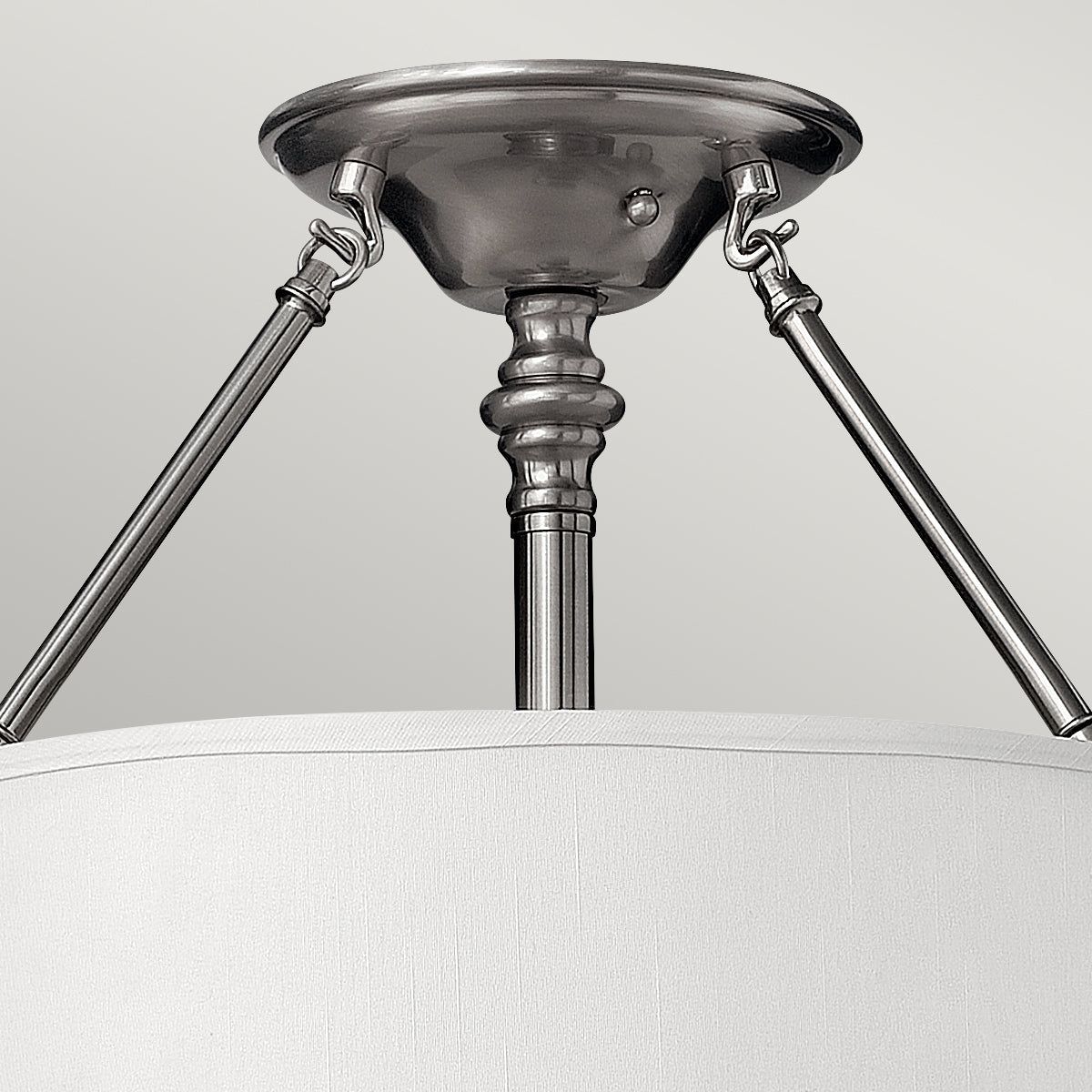 Sussex 3Lt Semi Flush Ceiling Light - Brushed Nickel Finish