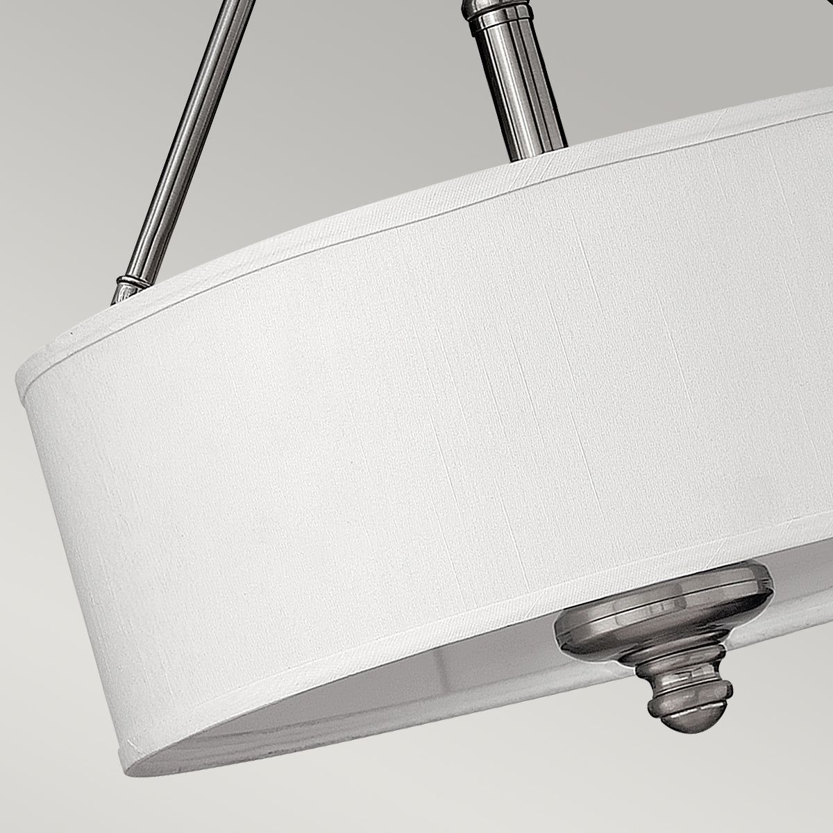 Sussex 3Lt Semi Flush Ceiling Light - Brushed Nickel Finish