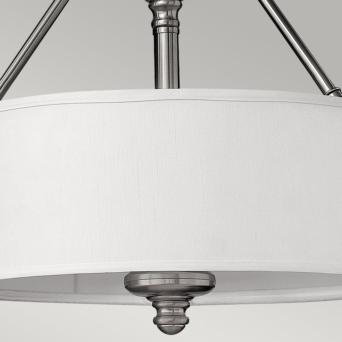 Sussex 3Lt Semi Flush Ceiling Light - Brushed Nickel Finish