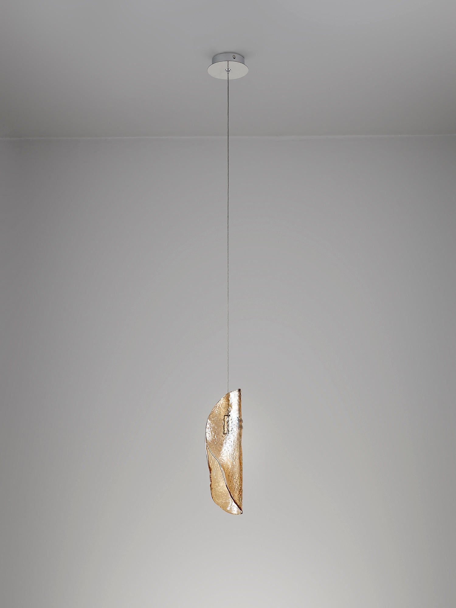 Syros Pendant 2m, 1 x G9, Polished Chrome/Amber Glass/Clear Glass/Smoked Glass