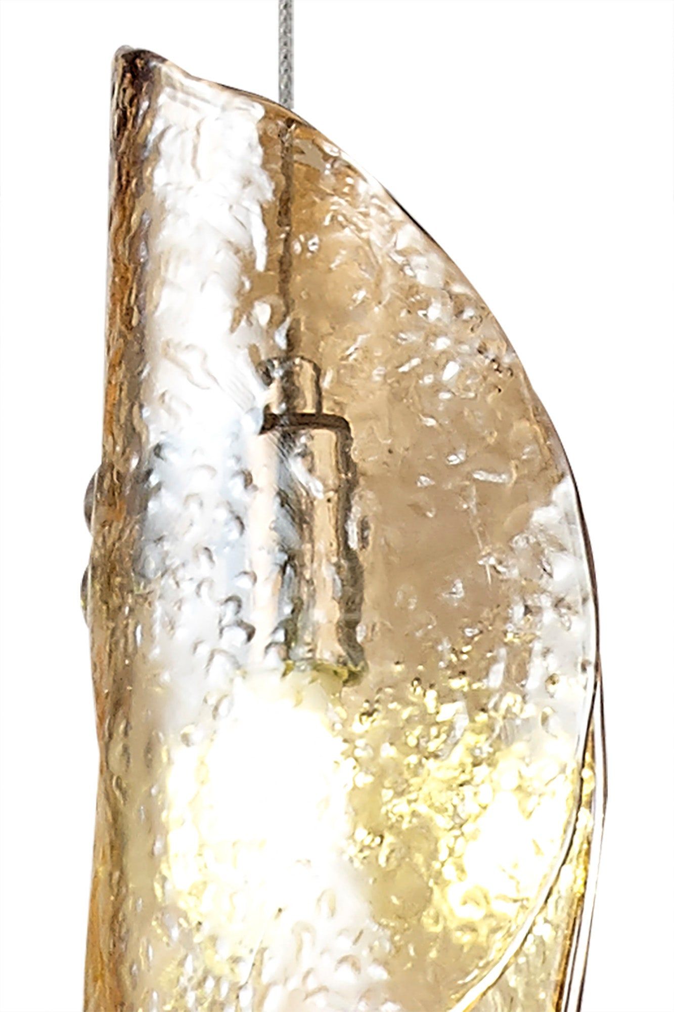 Syros Pendant 2m, 1 x G9, Polished Chrome/Amber Glass/Clear Glass/Smoked Glass