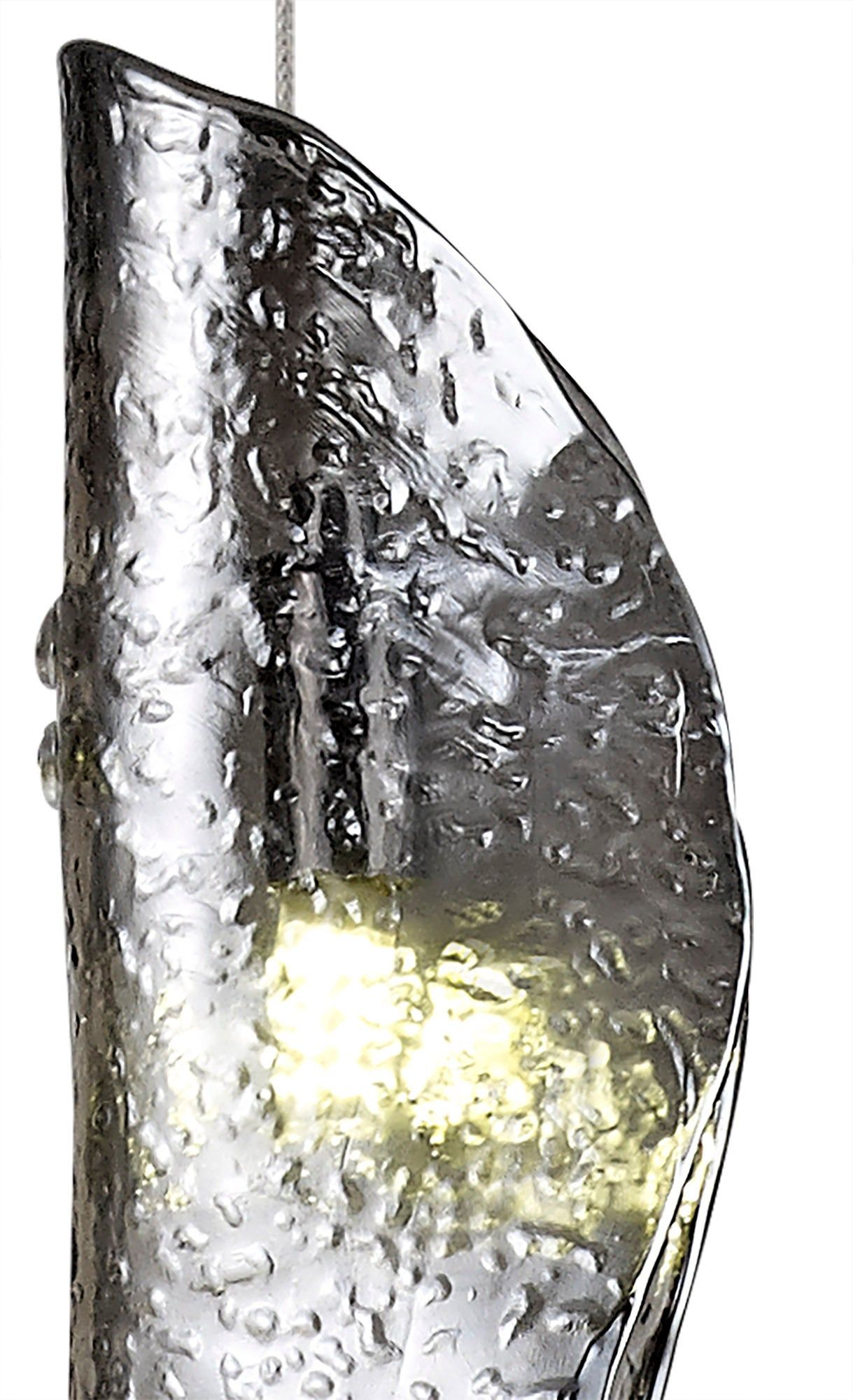 Syros Pendant 2m, 1 x G9, Polished Chrome/Amber Glass/Clear Glass/Smoked Glass