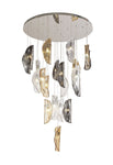 Syros Pendant 5m, 21 x G9, Polished Chrome/Clear & Amber & Smoked Glass Item Weight: 28.1kg