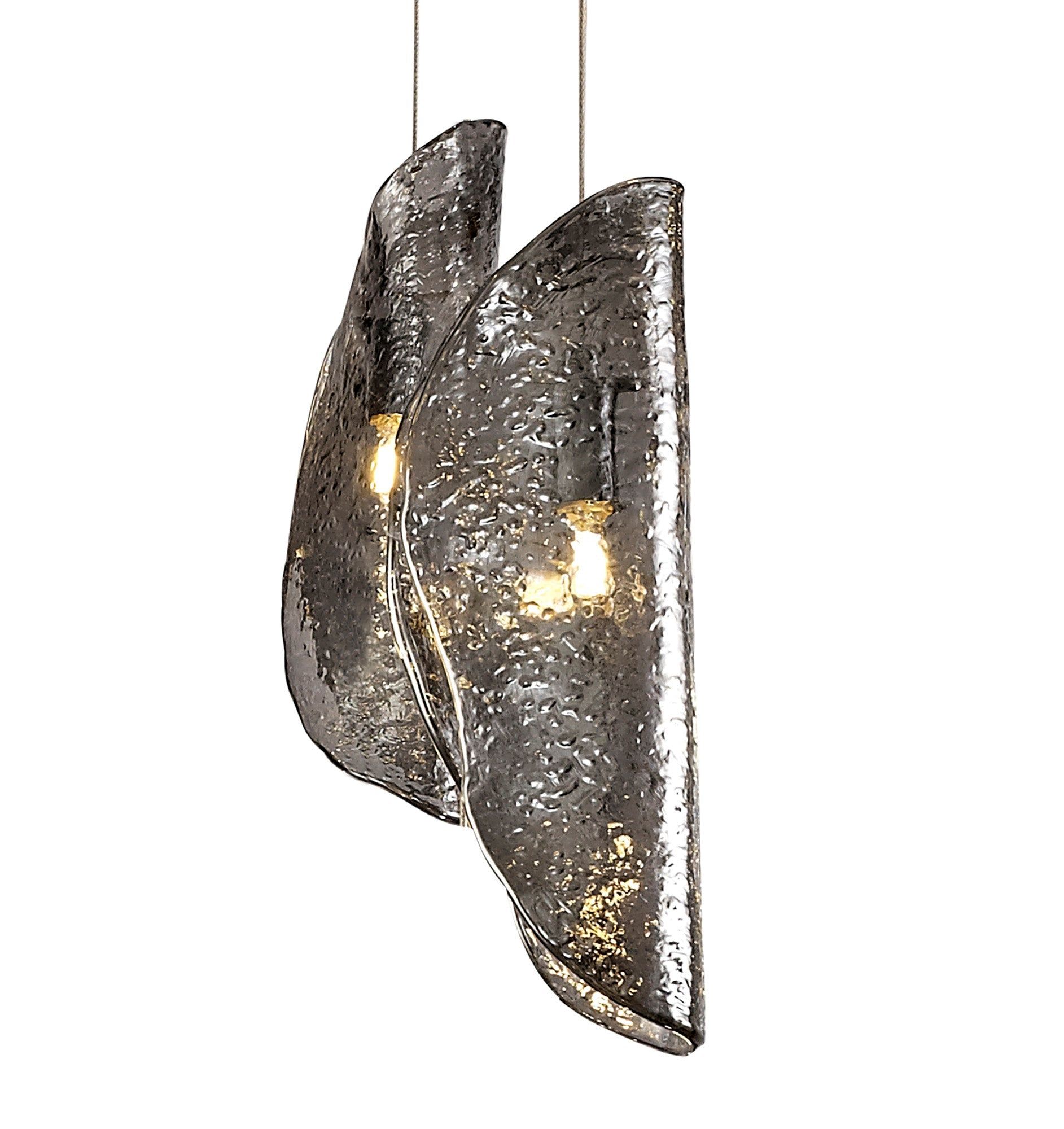 Syros Pendant 5m, 21 x G9, Polished Chrome/Clear & Amber & Smoked Glass Item Weight: 28.1kg