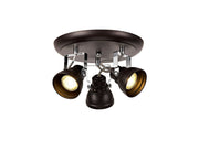 Adsish Adjustable Round Spotlight, Matt Grey/Polished Chrome  Oiled Bronze/Polished Chrome