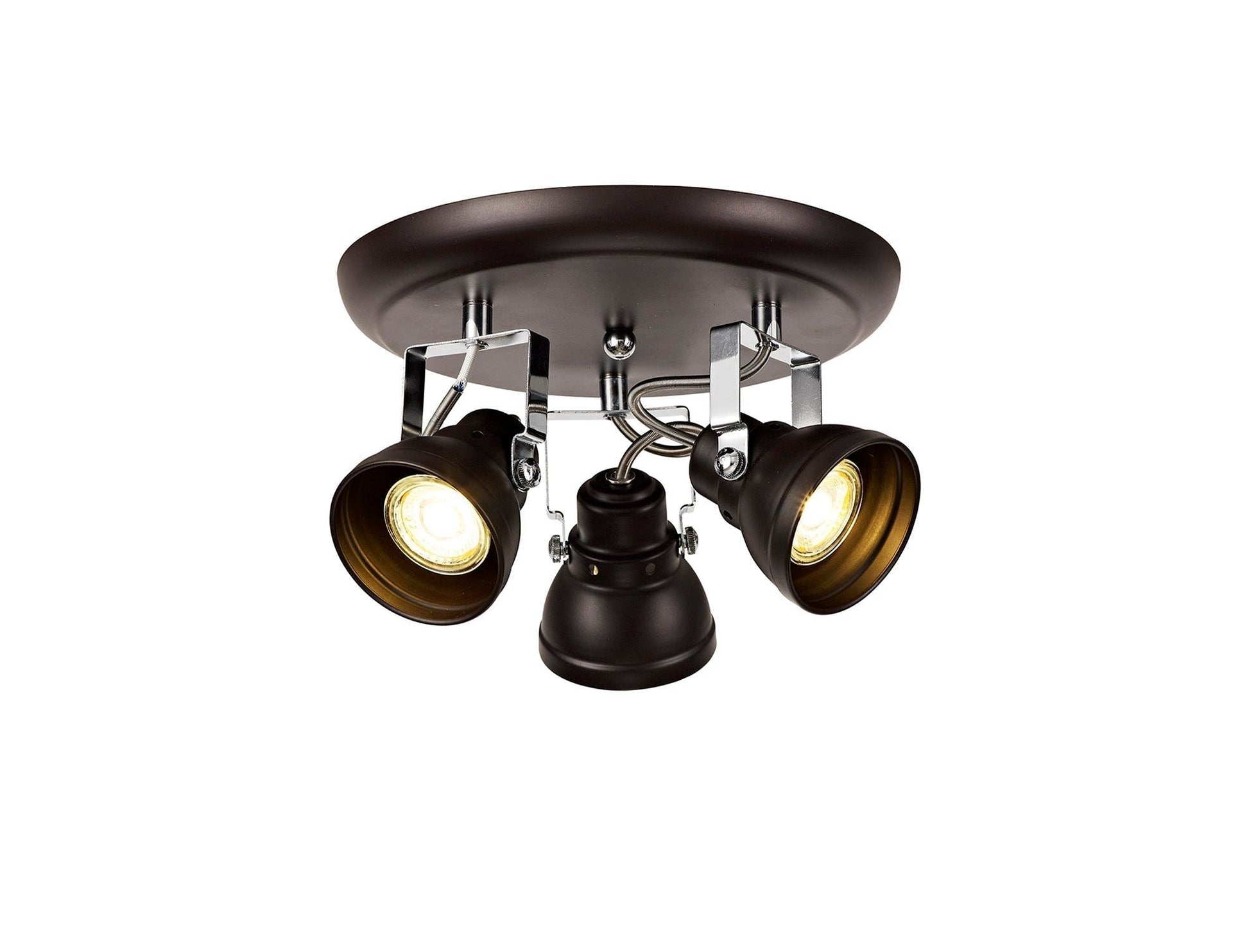 Adsish Adjustable Round Spotlight, Matt Grey/Polished Chrome  Oiled Bronze/Polished Chrome