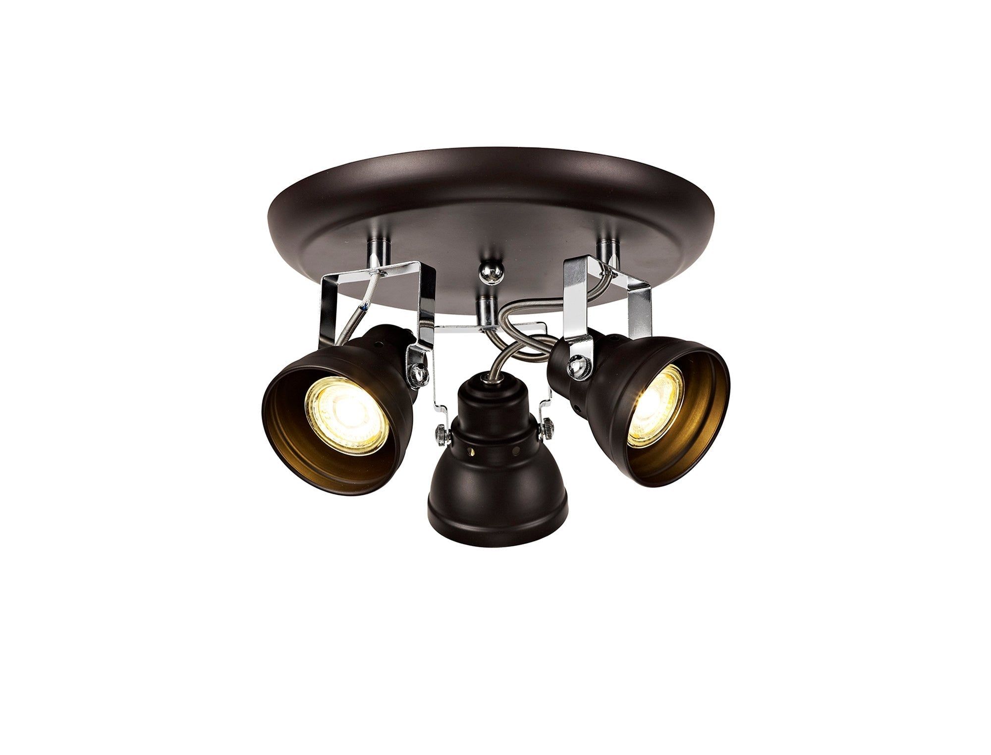 Adsish Adjustable Round Spotlight, Matt Grey/Polished Chrome  Oiled Bronze/Polished Chrome