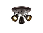 Adsish Adjustable Round Spotlight, Matt Grey/Polished Chrome  Oiled Bronze/Polished Chrome