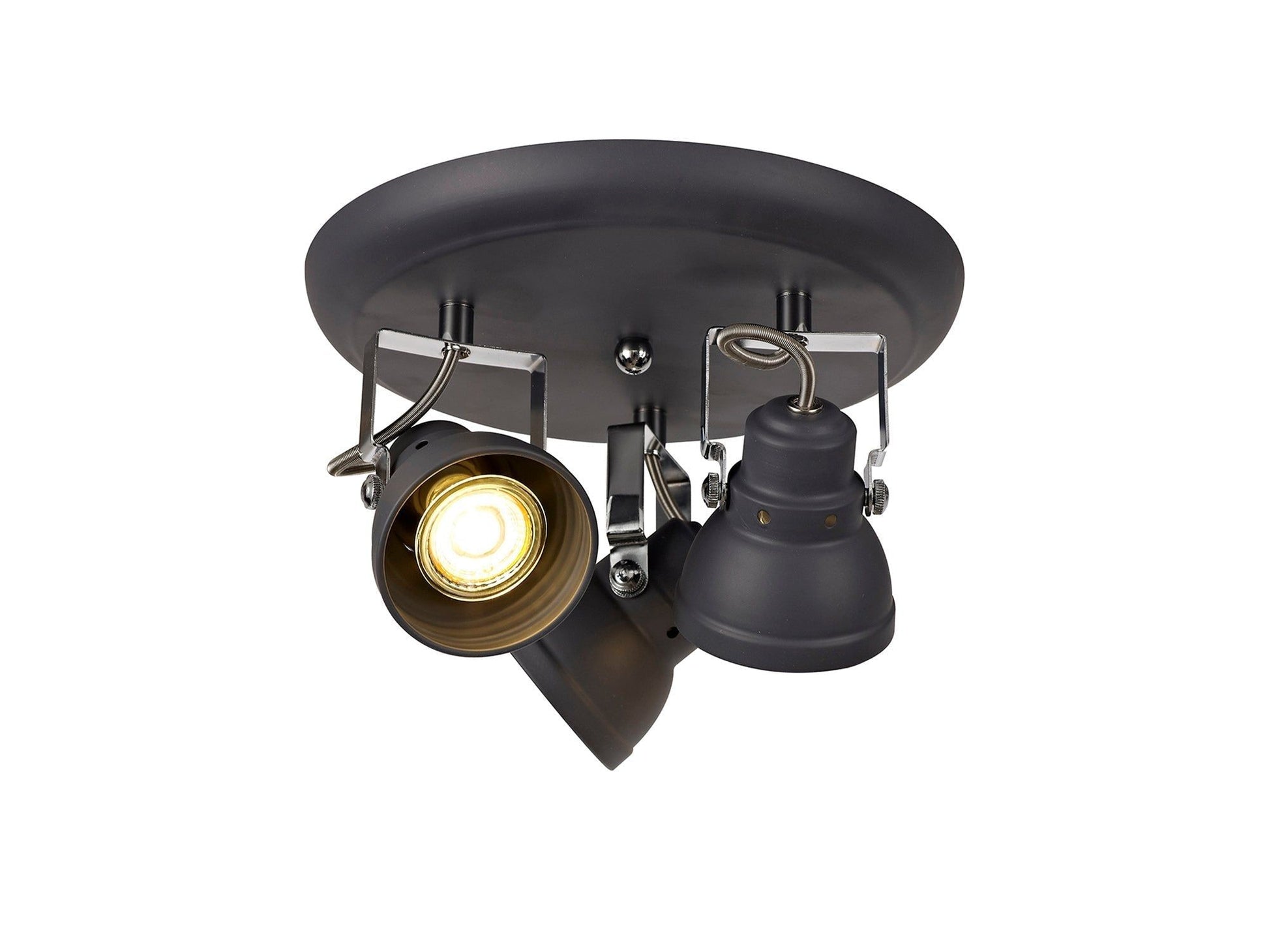 Adsish Adjustable Round Spotlight, Matt Grey/Polished Chrome  Oiled Bronze/Polished Chrome