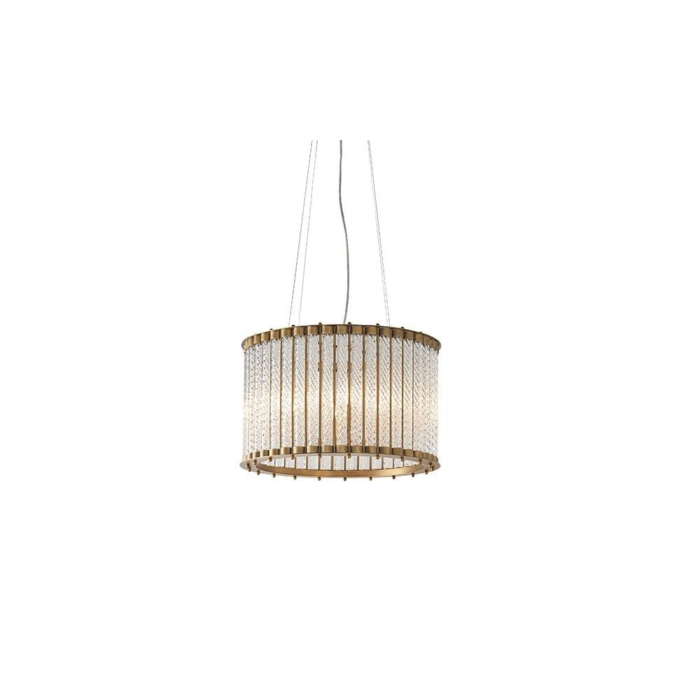 Arizona 6Lt Ribbed Glass Pendant