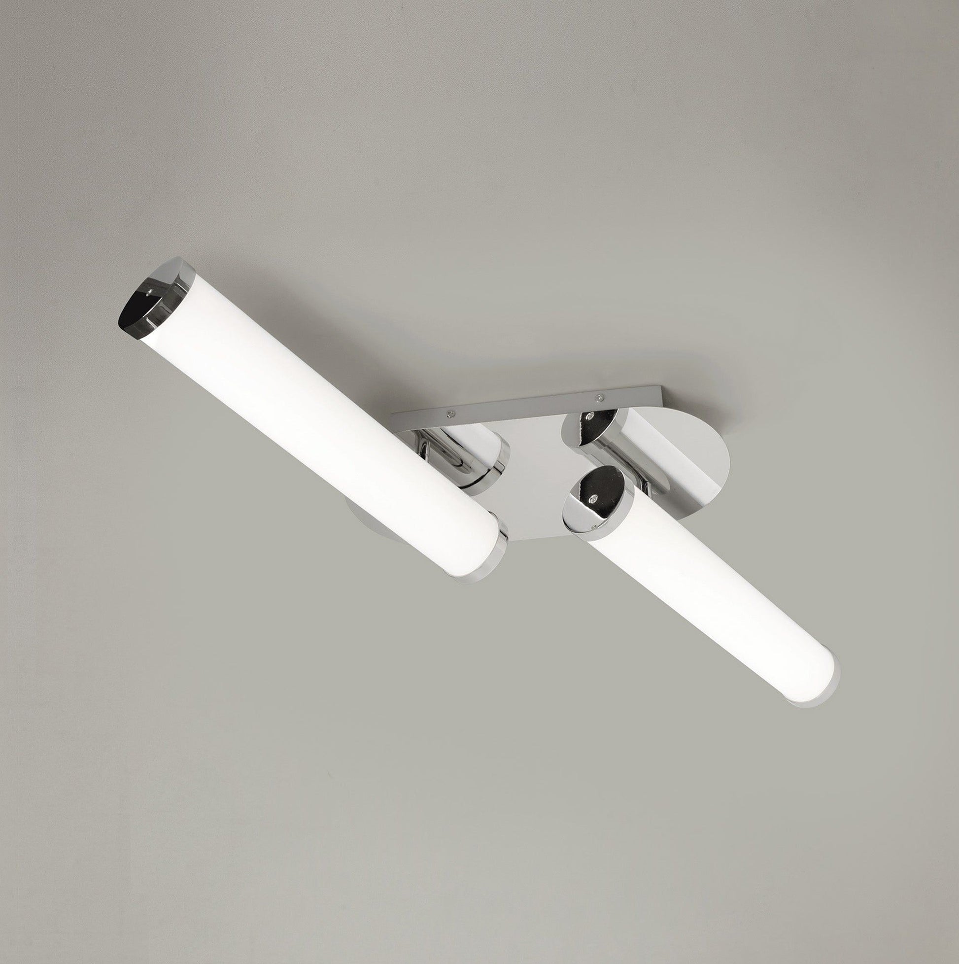 Hestioid Ceiling Lamp, 2 x 9W LED, 4000K, 1153lm, IP44, Polished Chrome, 3yrs Warranty