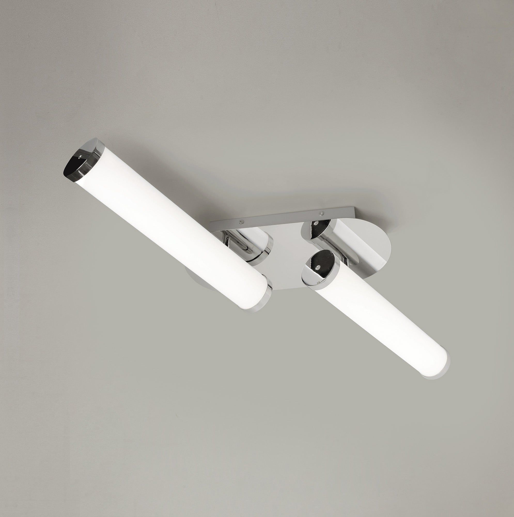 Hestioid Ceiling Lamp, 2 x 9W LED, 4000K, 1153lm, IP44, Polished Chrome, 3yrs Warranty