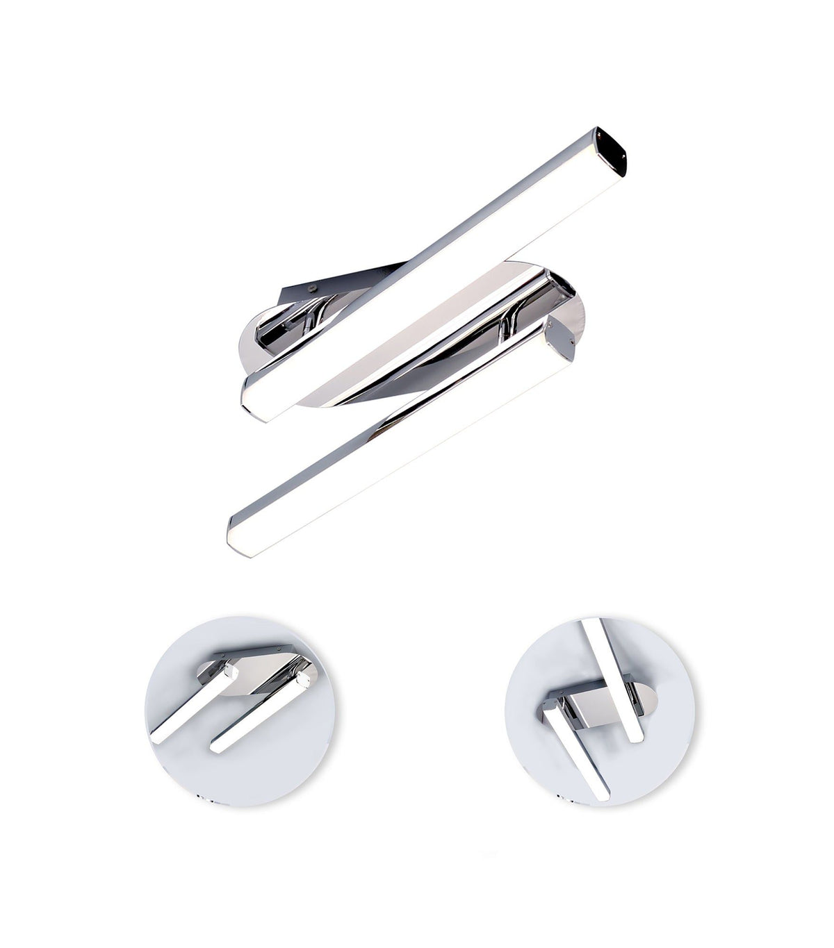 Hestioid Ceiling Lamp, 2 x 9W LED, 4000K, 1153lm, IP44, Polished Chrome, 3yrs Warranty