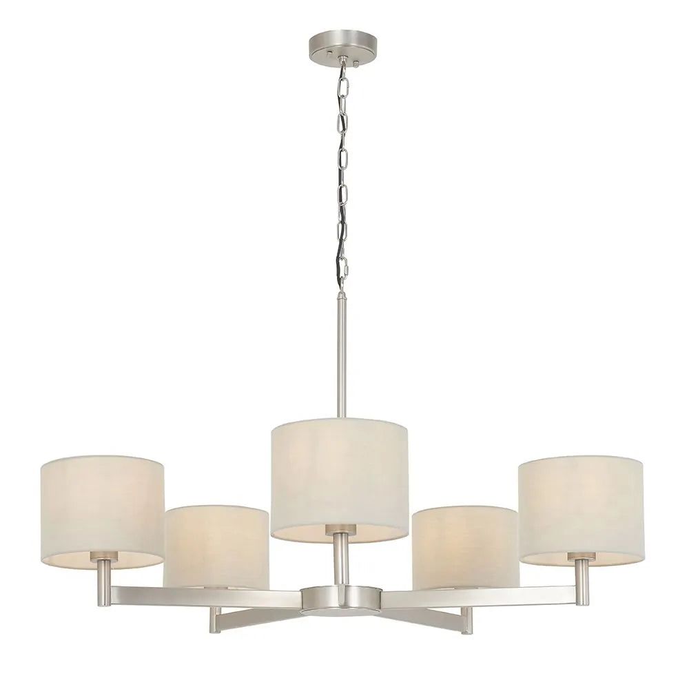 Theo 5L Centre Ceiling Light - Matt Nickel & Taupe Finish IP20