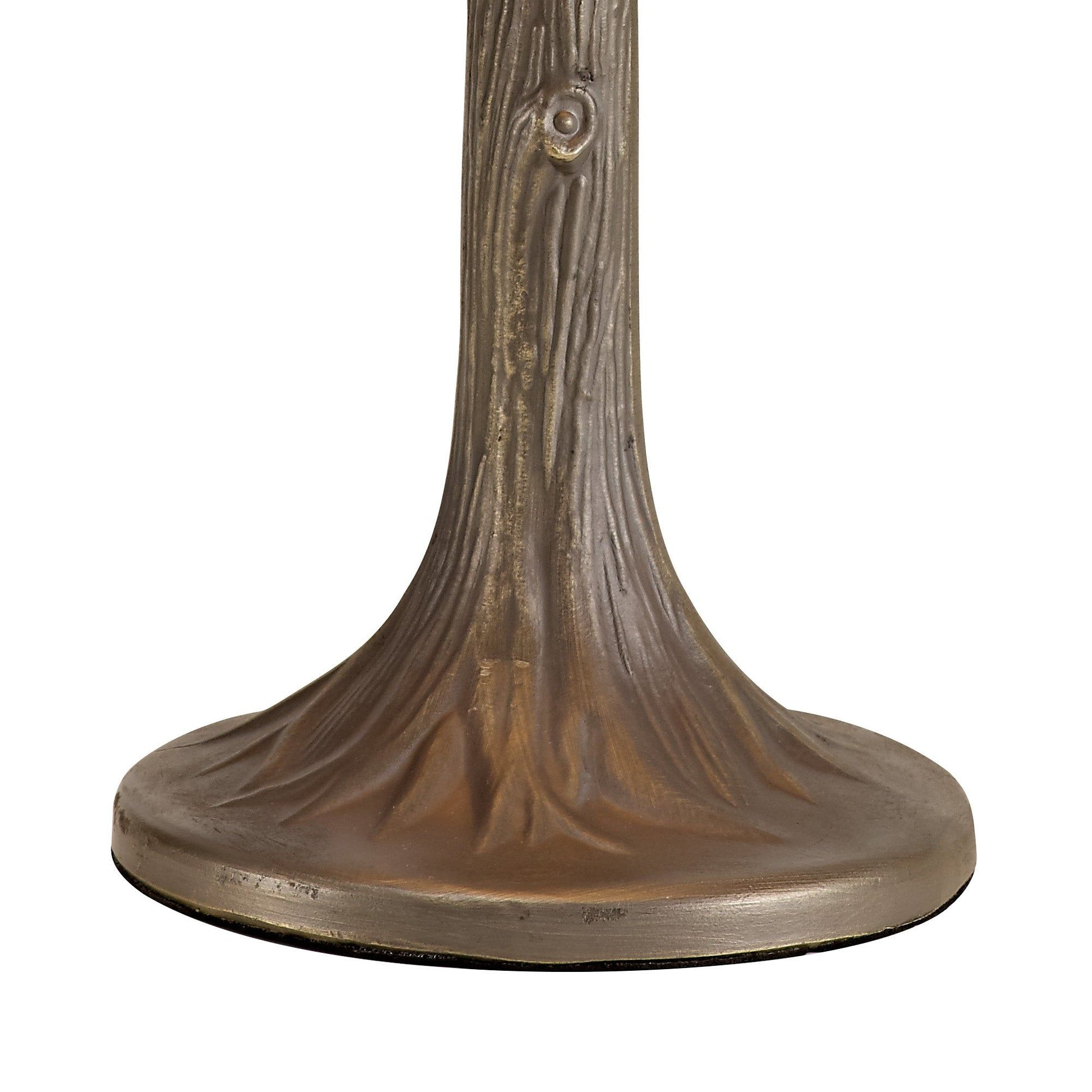 Isrmian 1 Light Curved Table Lamp E27 With 30cm Tiffany Shade, Amber/Cream/Crystal/Aged Antique Brass