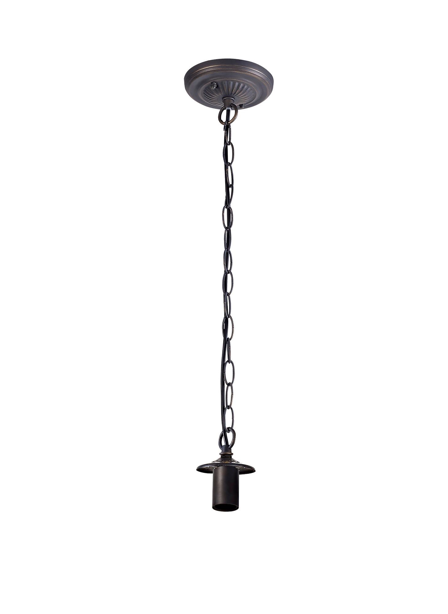 Isrmian 1 Light Downlighter Pendant E27 With 30cm Tiffany Shade, Amber/Cream/Crystal/Aged Antique Brass