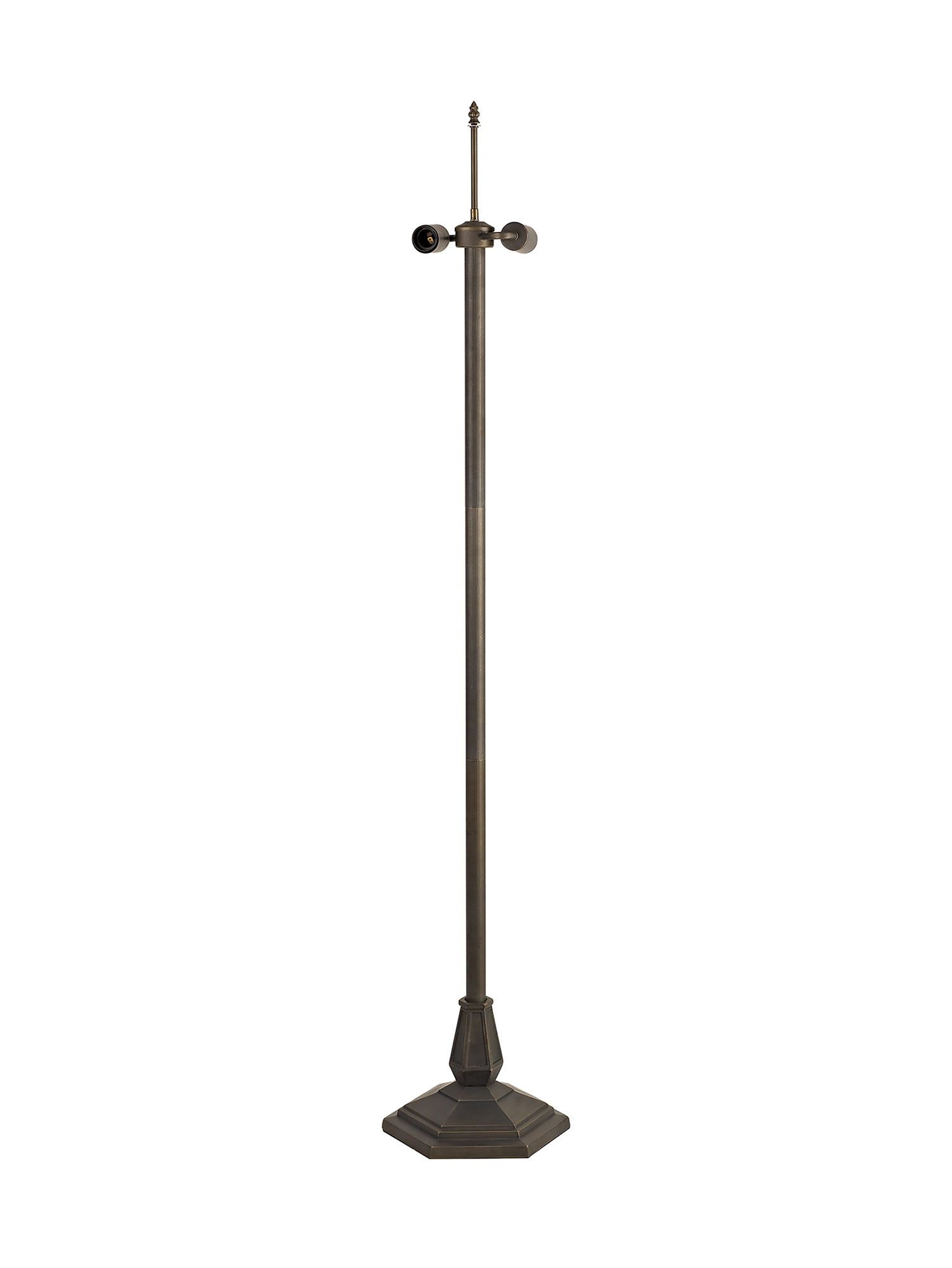 Isrmian 2 Light Leaf/Octagonal/Stepped Design Floor Lamp E27 With 40cm Tiffany Shade, Amber/Cream/Crystal/Aged Antique Brass
