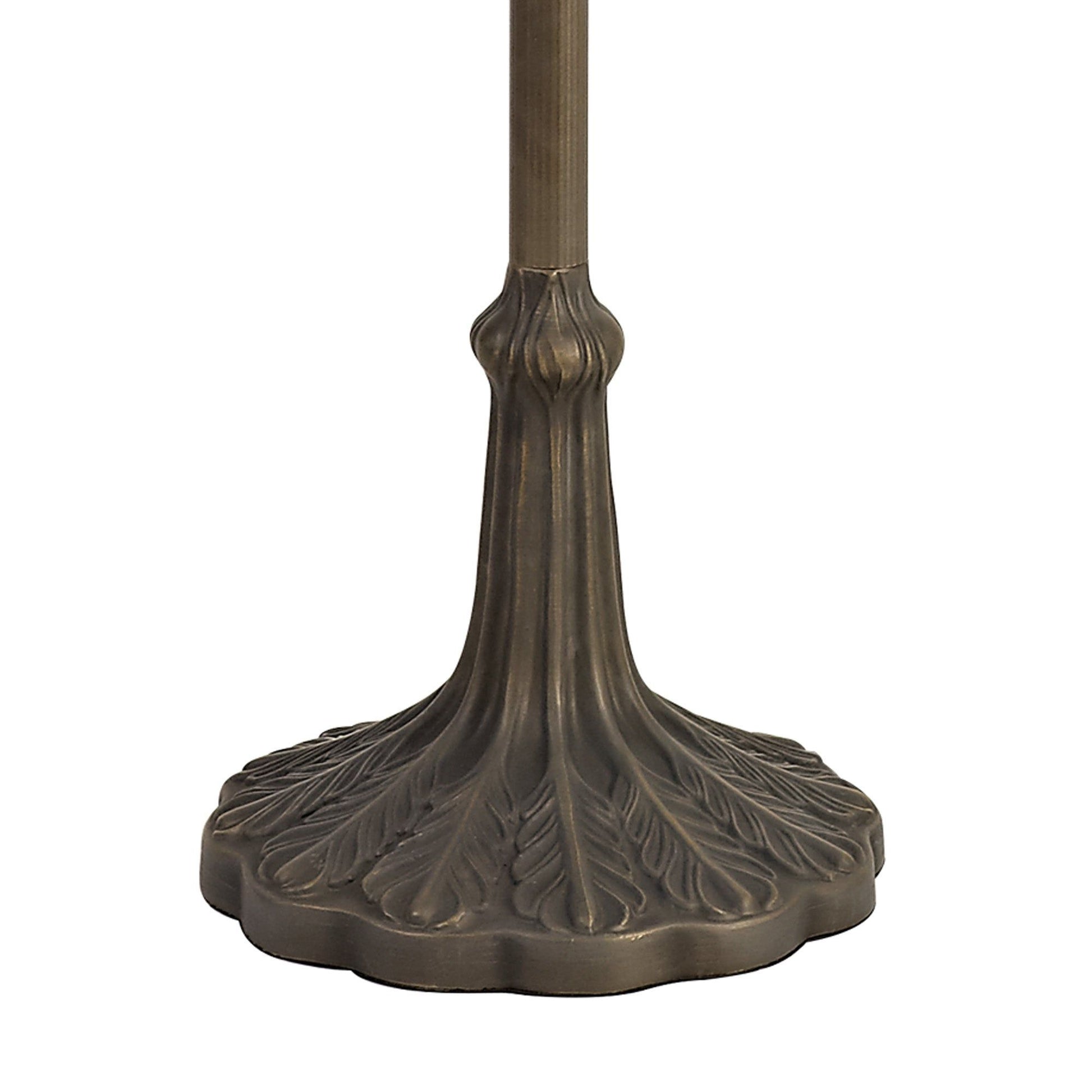 Isrmian 2 Light Leaf/Octagonal/Stepped Design Floor Lamp E27 With 40cm Tiffany Shade, Amber/Cream/Crystal/Aged Antique Brass