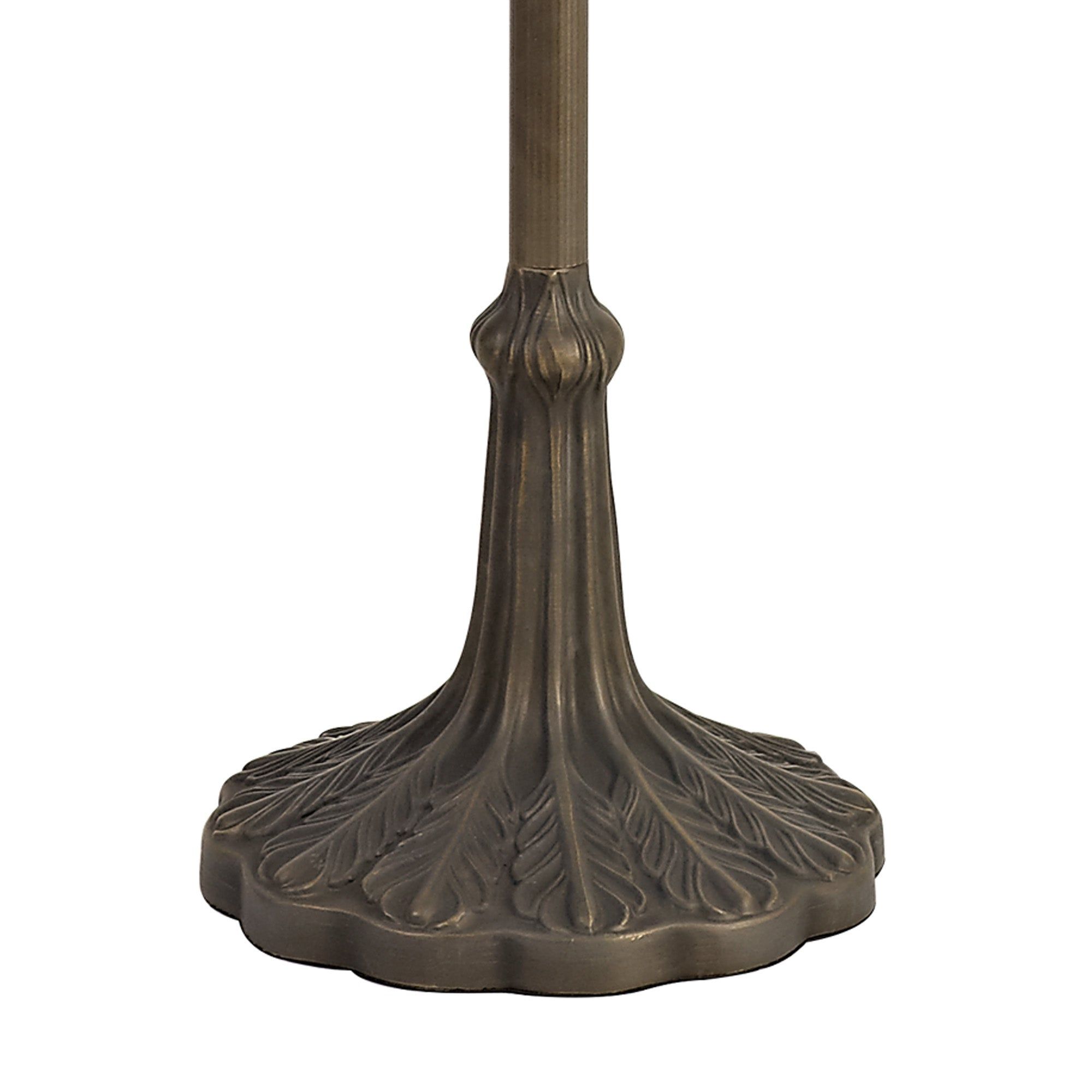 Isrmian 2 Light Leaf/Octagonal/Stepped Design Floor Lamp E27 With 40cm Tiffany Shade, Amber/Cream/Crystal/Aged Antique Brass